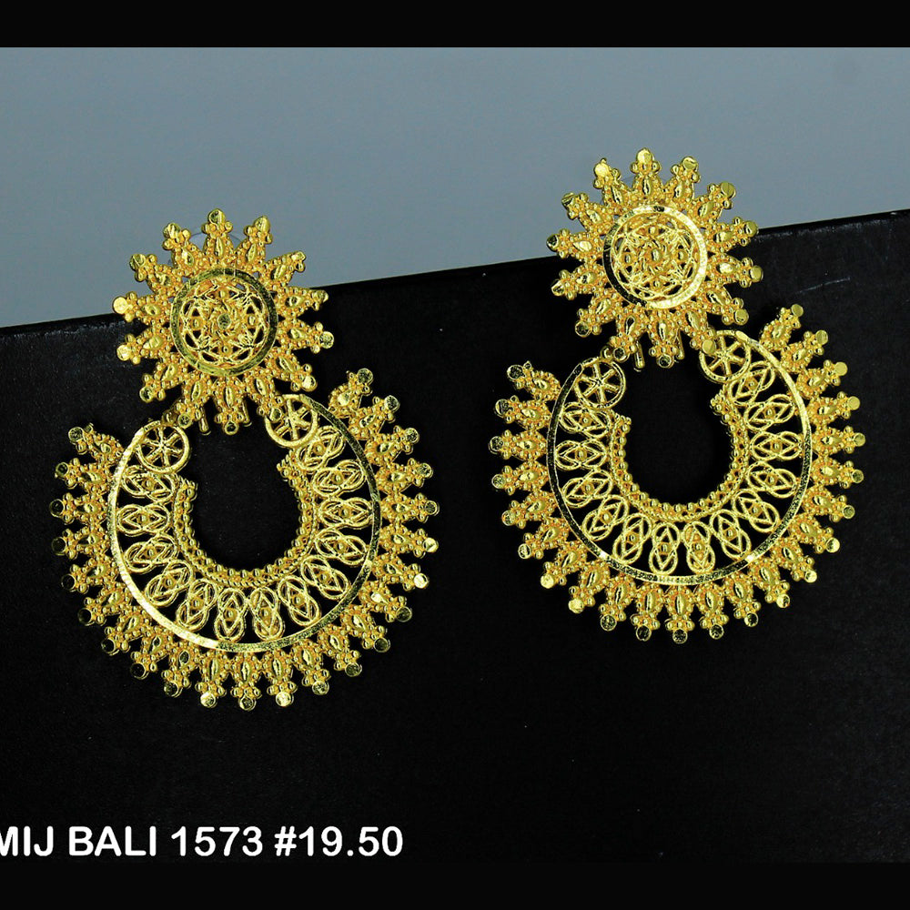 Mahavir Forming Gold Plated Dangler Earrings