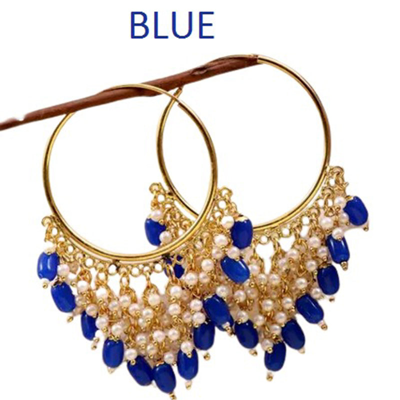 Mahavir Gold Plated Beads Dangler Earrings
