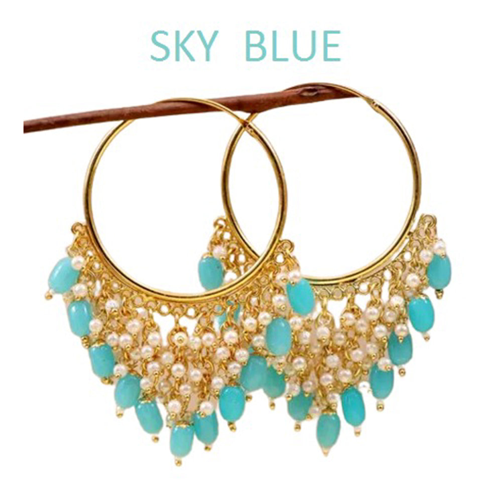 Mahavir Gold Plated Beads Dangler Earrings