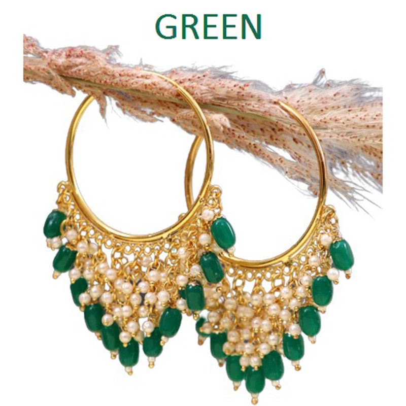 Mahavir Gold Plated Beads Dangler Earrings