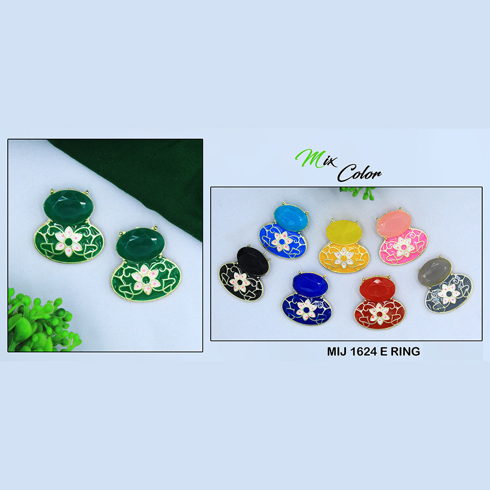 Mahavir Gold Plated Meenakari Stud Earrings