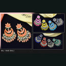 Mahavir Gold Plated Meenakari Dangler Earrings Combo