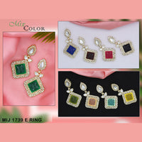 Mahavir Gold Plated Austrian Stone Earrings