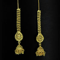 Mahavir Forming Gold Plated Jhumki Earrings With Chain