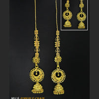 Mahavir Forming Gold Plated Jhumki Earrings With Chain