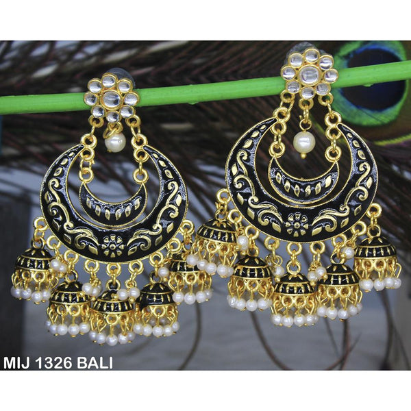 Mahavir Gold Plated Designer Dangler Earrings - MIJ 1326 BALI