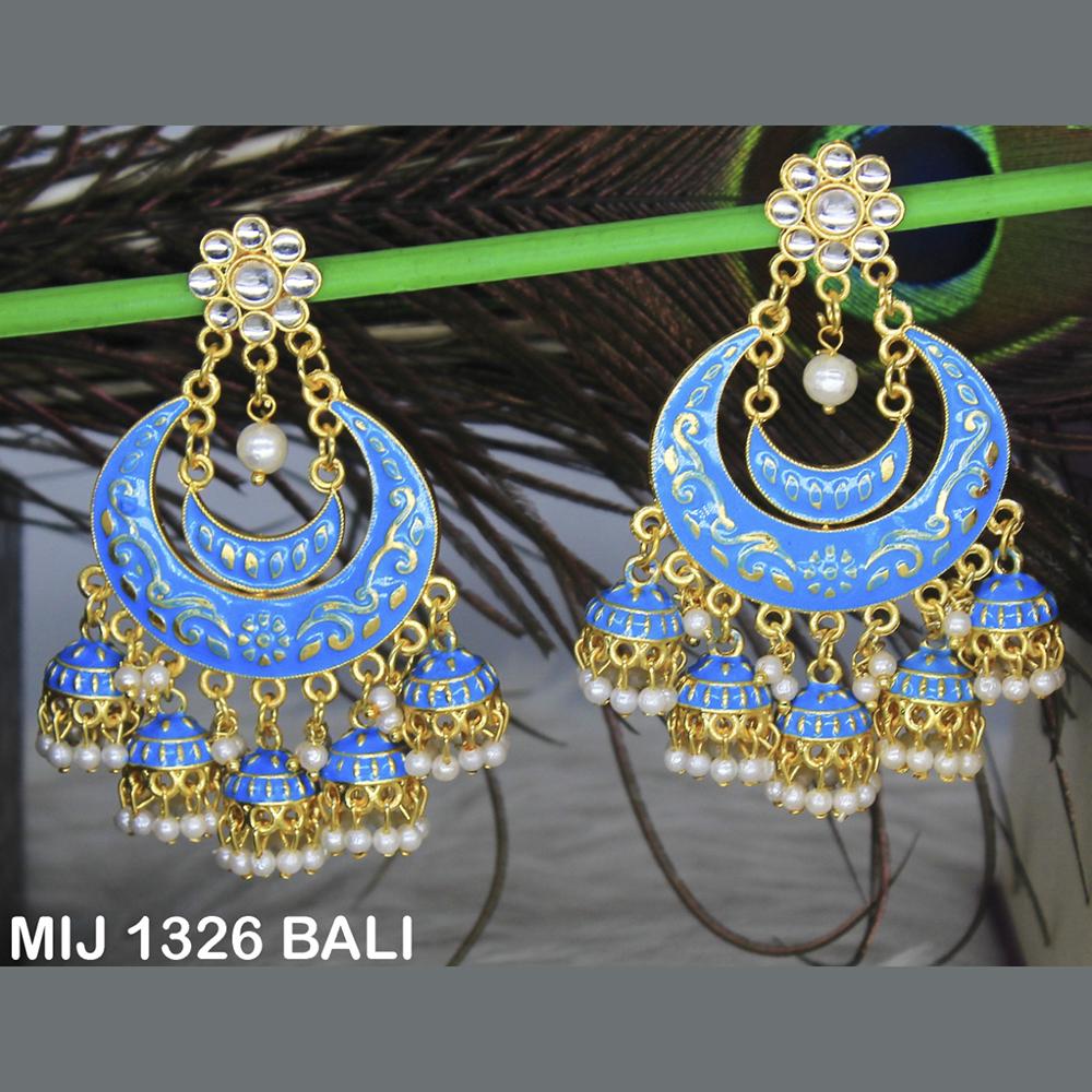 Mahavir Gold Plated Designer Dangler Earrings - MIJ 1326 BALI