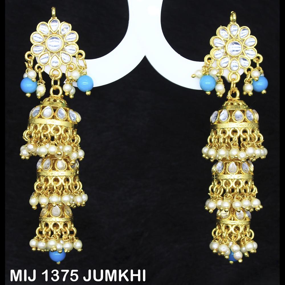 Mahavir Gold Plated Designer Jhumki Earrings - MIJ 1375 JUMKHI