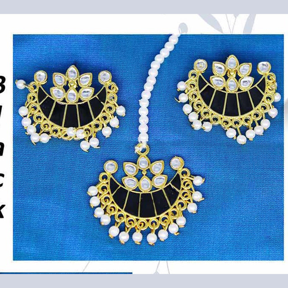 Mahavir Gold Plated Kundan & Meenakari Earrings