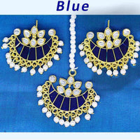 Mahavir Gold Plated Kundan & Meenakari Earrings