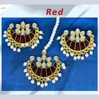 Mahavir Gold Plated Kundan & Meenakari Earrings