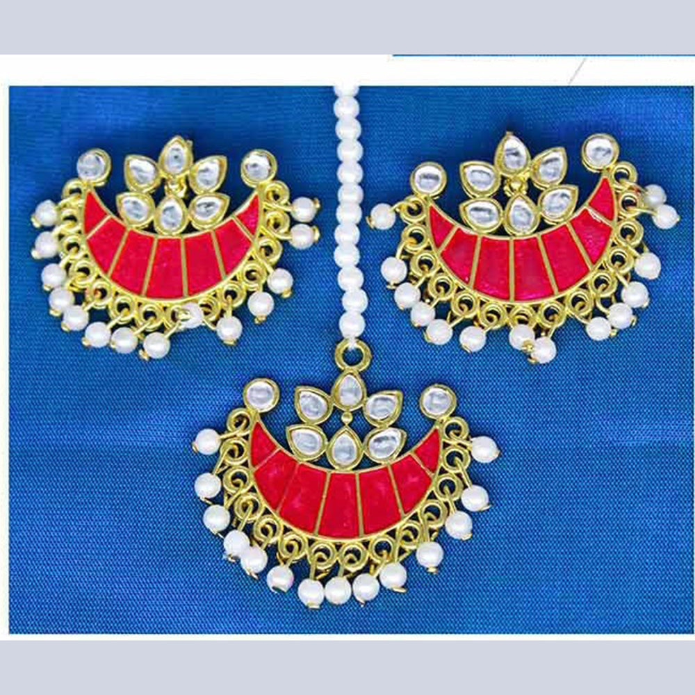 Mahavir Gold Plated Kundan & Meenakari Earrings