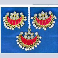 Mahavir Gold Plated Kundan & Meenakari Earrings