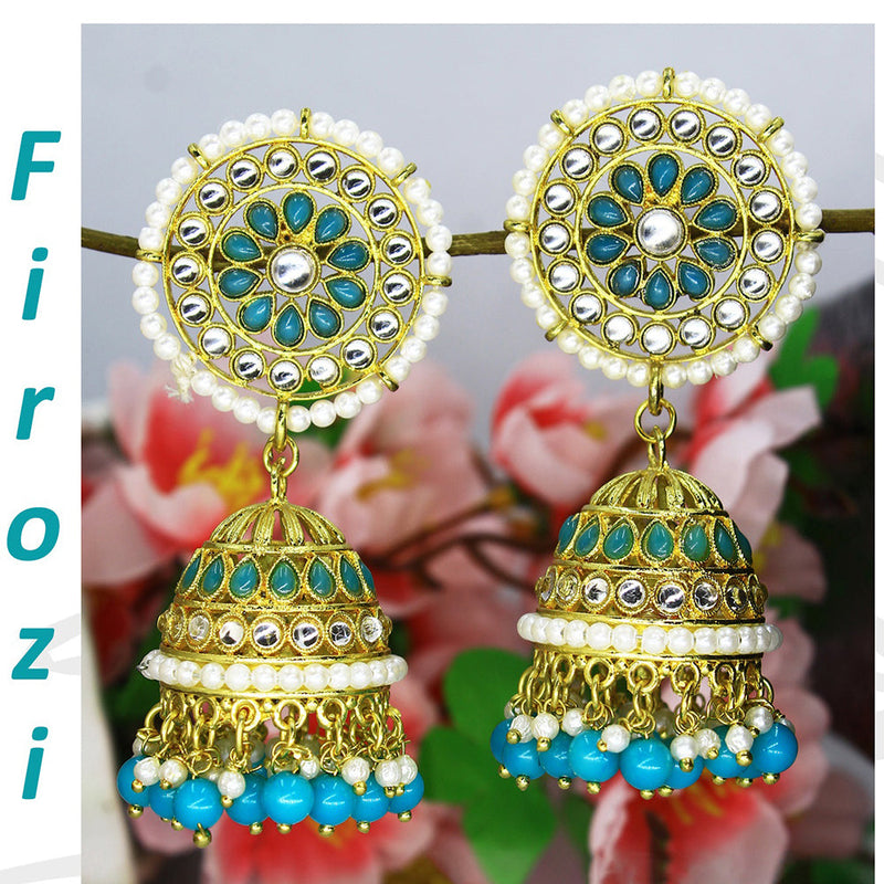 Mahavir Gold Plated Jhumki Earrings