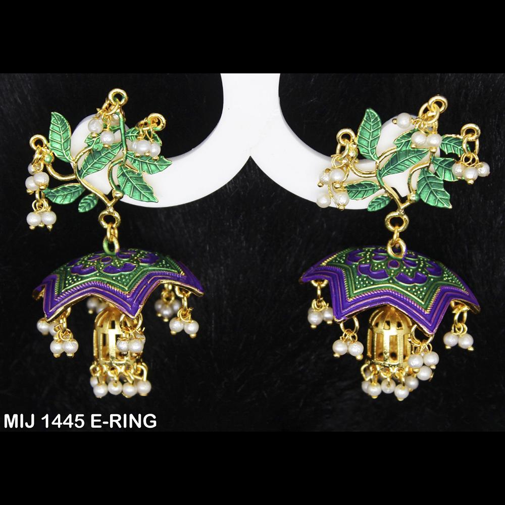 Mahavir Gold Plated Designer Dangler Earrings - MIJ 1445 E-RING