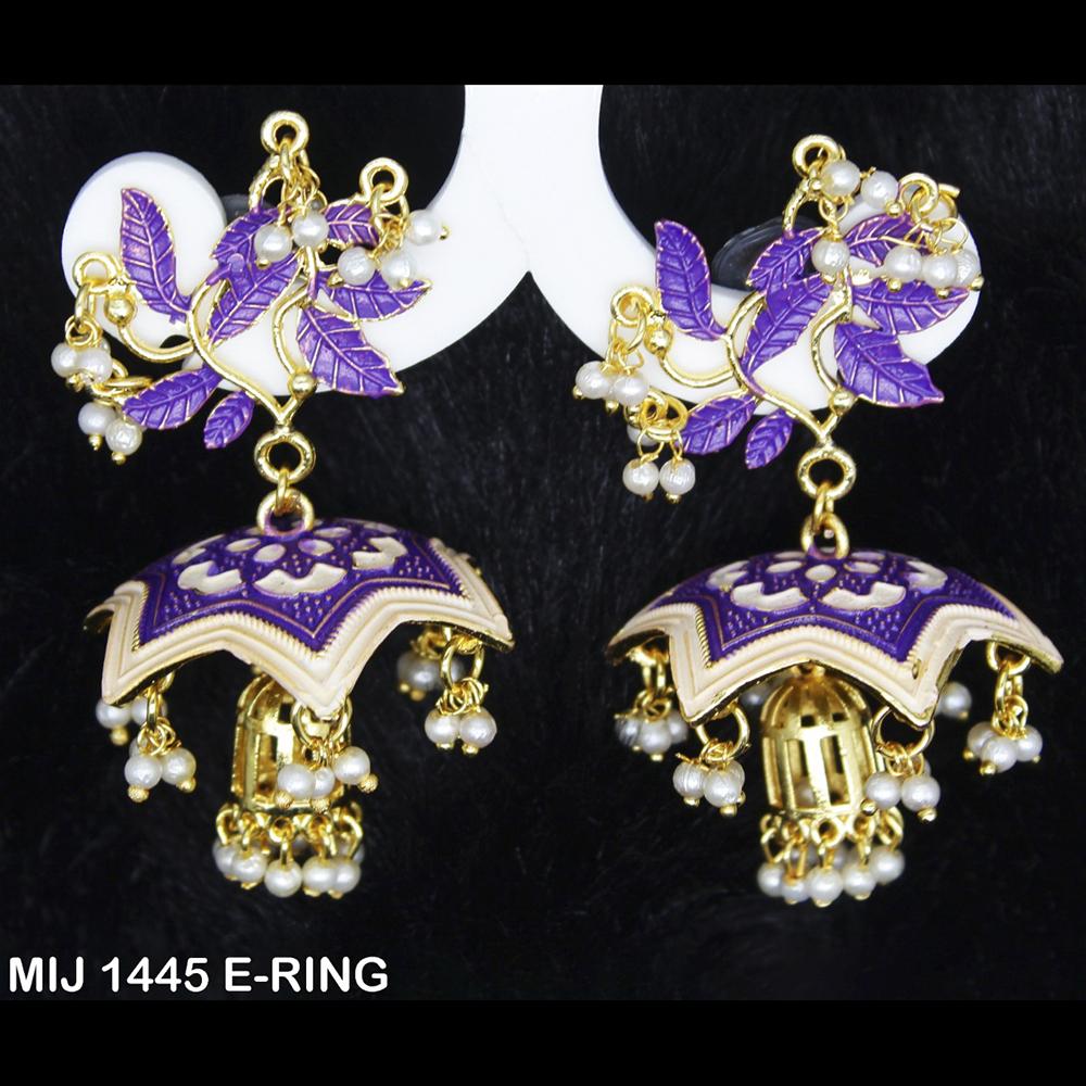 Mahavir Gold Plated Designer Dangler Earrings - MIJ 1445 E-RING