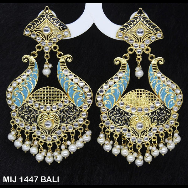 Mahavir Gold Plated Designer Dangler Earrings - MIJ 1447 BALI