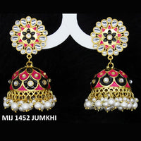 Mahavir Gold Plated Meenakari And Kundan Designer Jhumki Earrings - MIJ 1452 Jumkhi