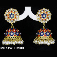 Mahavir Gold Plated Meenakari And Kundan Designer Jhumki Earrings - MIJ 1452 Jumkhi