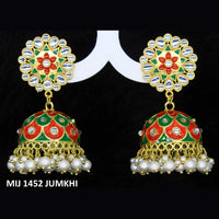 Mahavir Gold Plated Meenakari And Kundan Designer Jhumki Earrings - MIJ 1452 Jumkhi