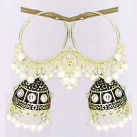 Mahavir Gold Plated Meenakari Jhumki Earrings