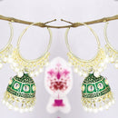 Mahavir Gold Plated Meenakari Jhumki Earrings