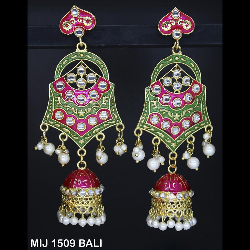Mahavir Gold Plated Designer Dangler Earrings - MIJ 1509 BALI