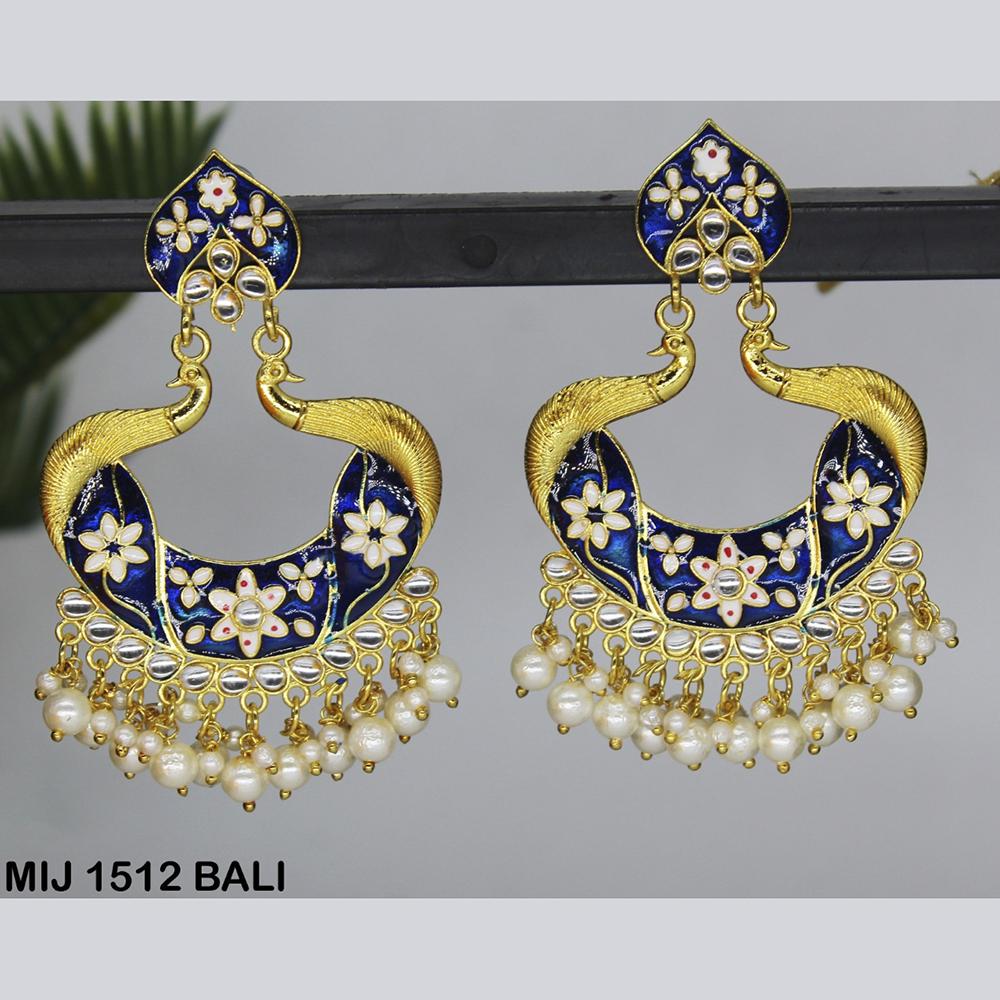 Mahavir Gold Plated Designer Dangler Earrings - MIJ 1512 BALI