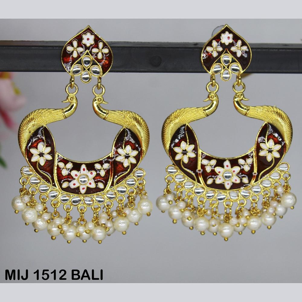Mahavir Gold Plated Designer Dangler Earrings - MIJ 1512 BALI