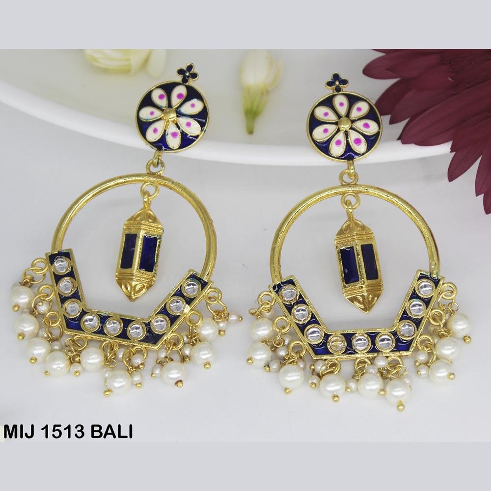Mahavir Gold Plated Designer Dangler Earrings - MIJ 1513 BALI