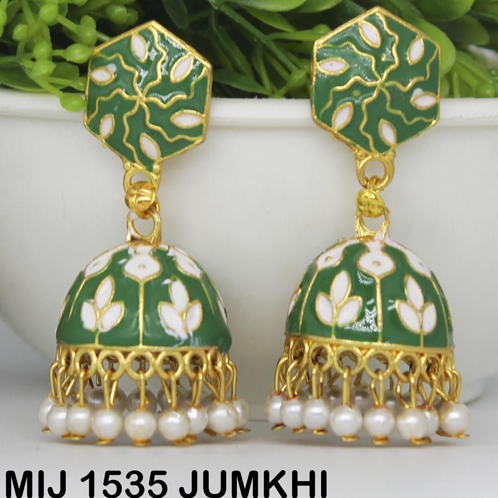 Mahavir Gold Plated Designer Jhumki Earrings - MIJ 1535 JUMKHI