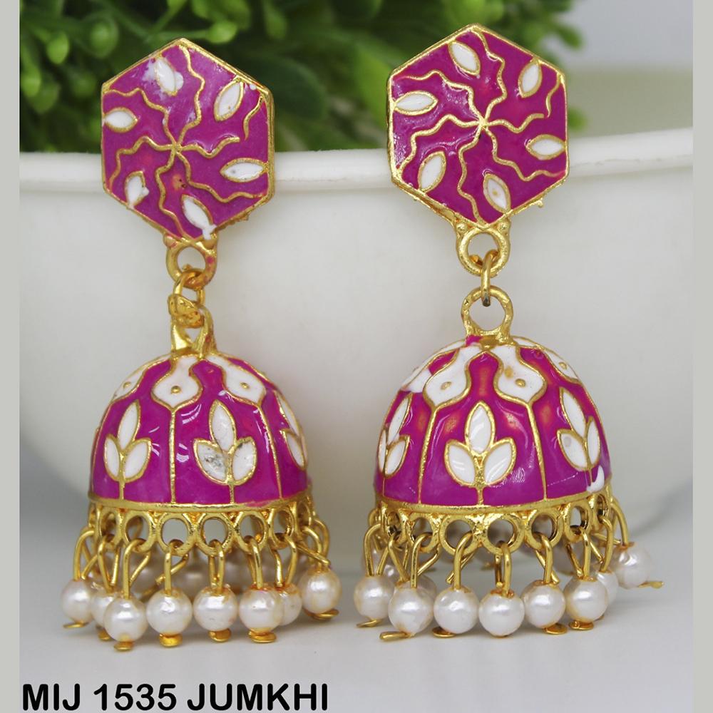 Mahavir Gold Plated Designer Jhumki Earrings - MIJ 1535 JUMKHI