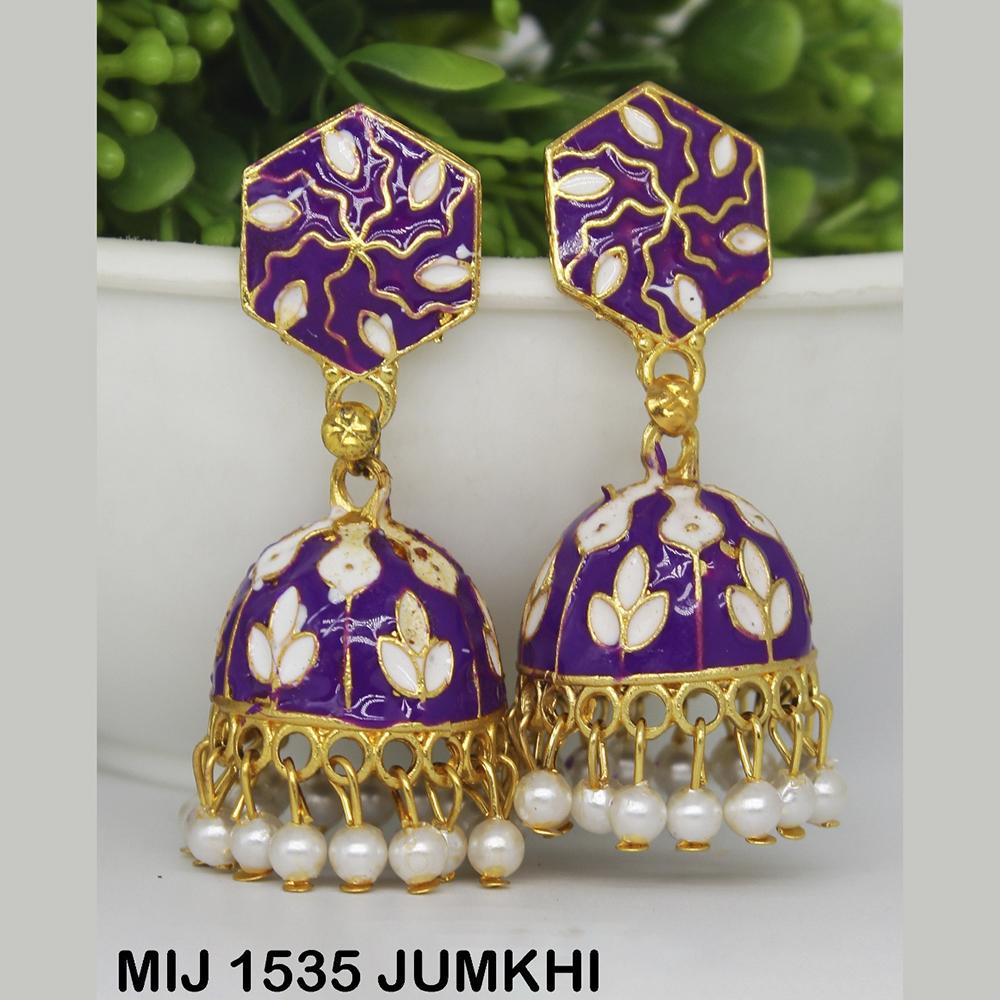 Mahavir Gold Plated Designer Jhumki Earrings - MIJ 1535 JUMKHI