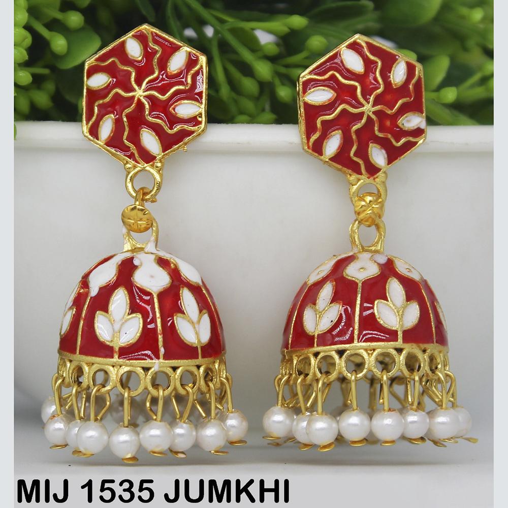 Mahavir Gold Plated Designer Jhumki Earrings - MIJ 1535 JUMKHI