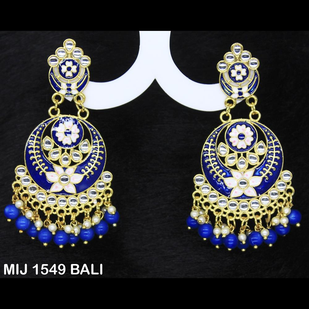 Mahavir Gold Plated Designer Dangler Earrings - MIJ 1549 BALI