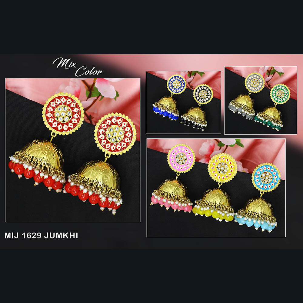 Mahavir Gold Plated Jhumki Earrings