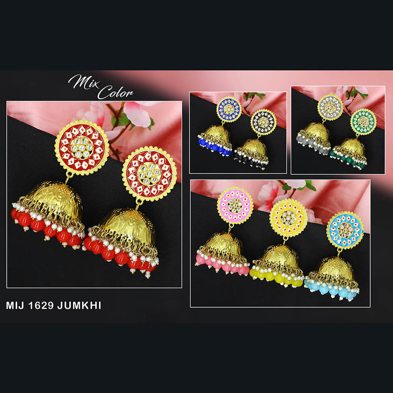 Mahavir Gold Plated Jhumki Earrings