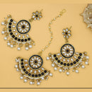 Mahavir Gold Plated Earrings With Maangtikka