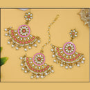 Mahavir Gold Plated Earrings With Maangtikka