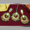 Mahavir Gold Plated Mirror Earrings With Maangtikka