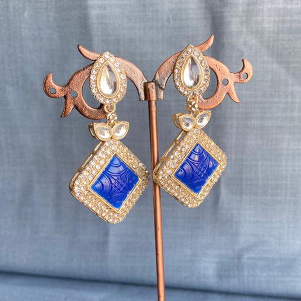 Mahavir Gold Plated Crystal Stone Dangler Earrings