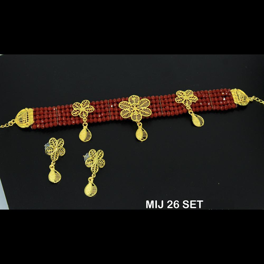 Mahavir Forming Gold Necklace Set - MIJ 26 SET