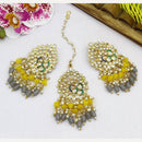 Mahavir Gold Plated Kundan Stone Earrings With Maangtikka
