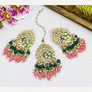 Mahavir Gold Plated Kundan Stone Earrings With Maangtikka