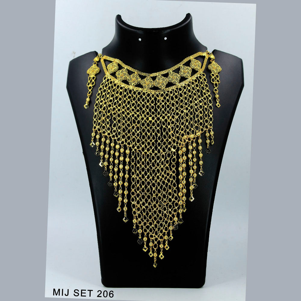 Mahavir Forming Gold Necklace Set   - MIJ Set 206