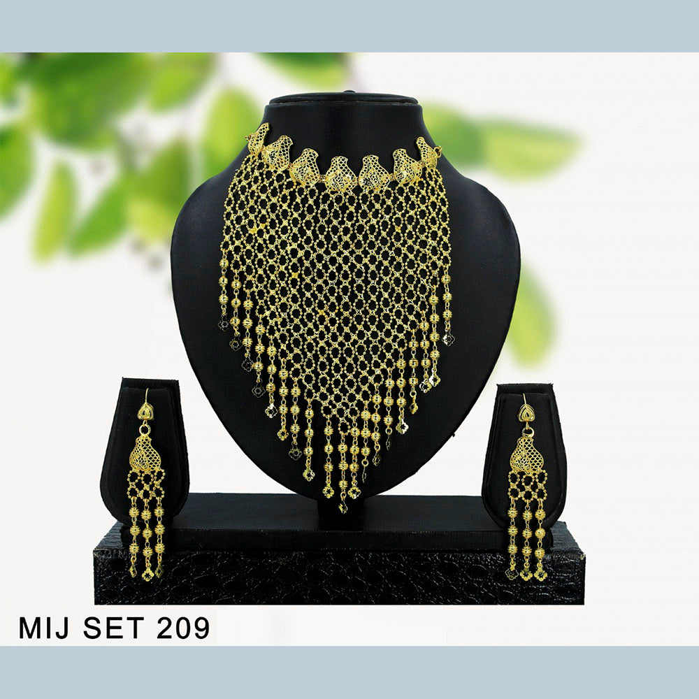 Mahavir Forming Gold Necklace Set   - MIJ Set 209