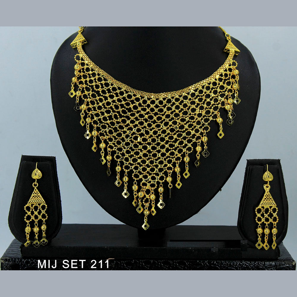 Mahavir Forming Gold Necklace Set   - MIJ Set 211