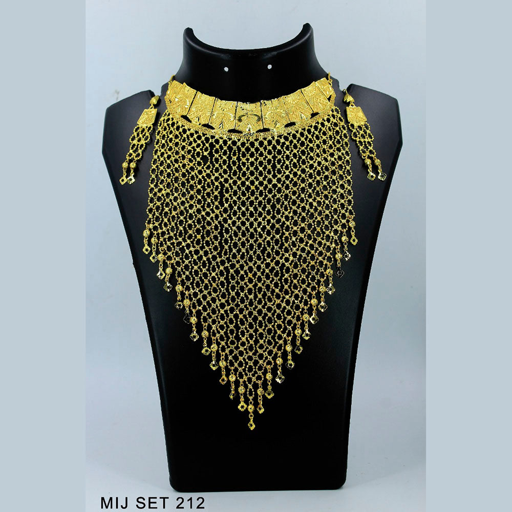 Mahavir Forming Gold Necklace Set   - MIJ Set 212