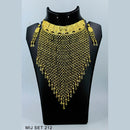 Mahavir Forming Gold Necklace Set   - MIJ Set 212