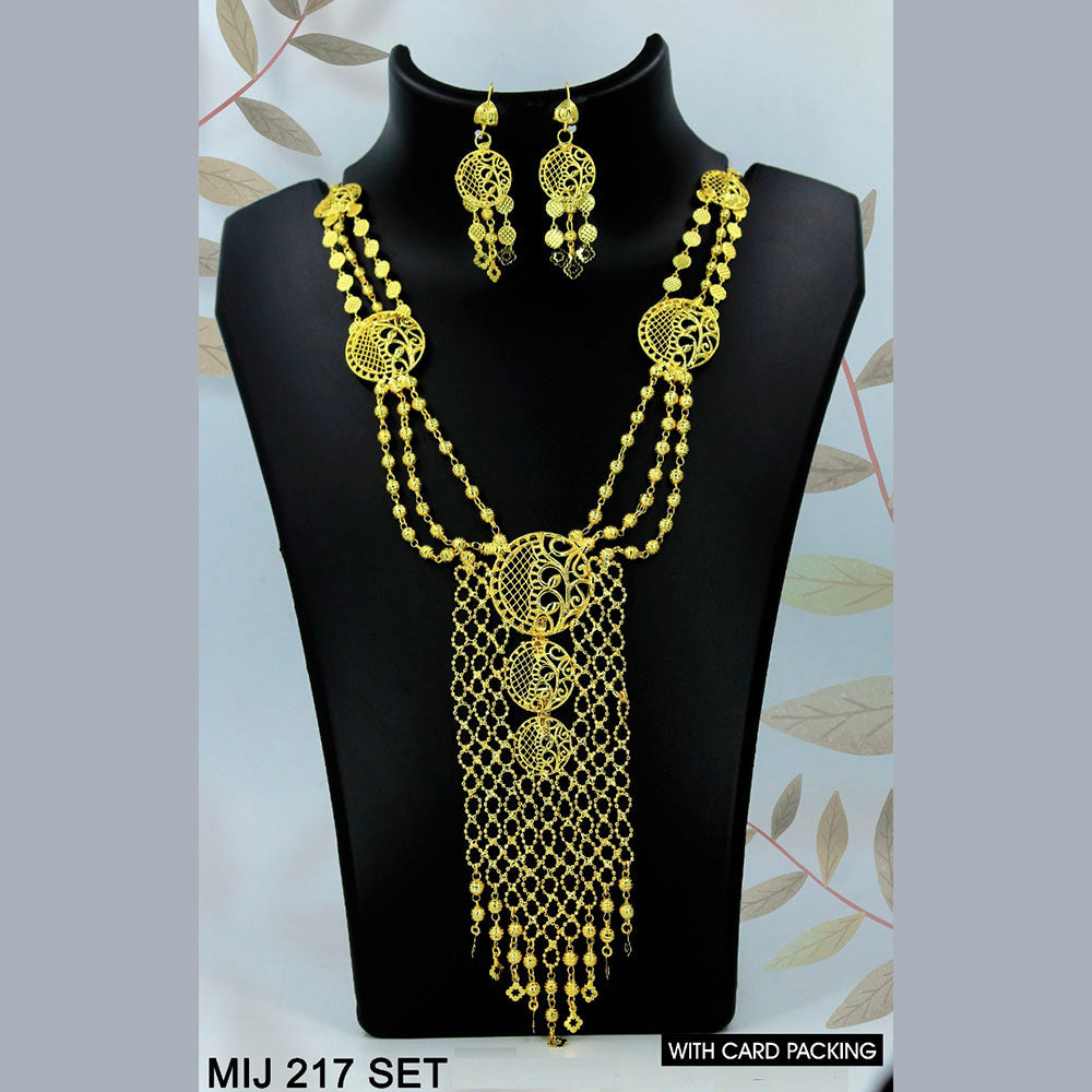 Mahavir Forming Gold Necklace Set   - MIJ Set 217